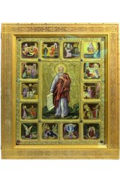 Икона Илия Фесфитянин с житийными сценами писаная, арт ИРП-796