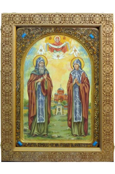 Икона Кирилл и Мария Радонежские рукописная, арт ИРП-885