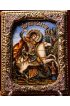 Икона Георгий Победоносец 32*25 см перегородчатая эмаль с уголками арт Ре-229