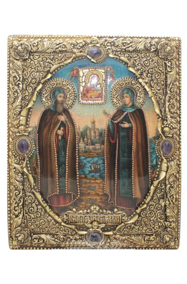 Икона Петр и Феврония Муромские 40*32 см арт Ре-142