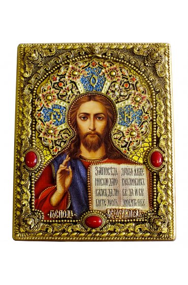 Икона Спаситель 32*25 см перегородчатая эмаль арт Ре-226