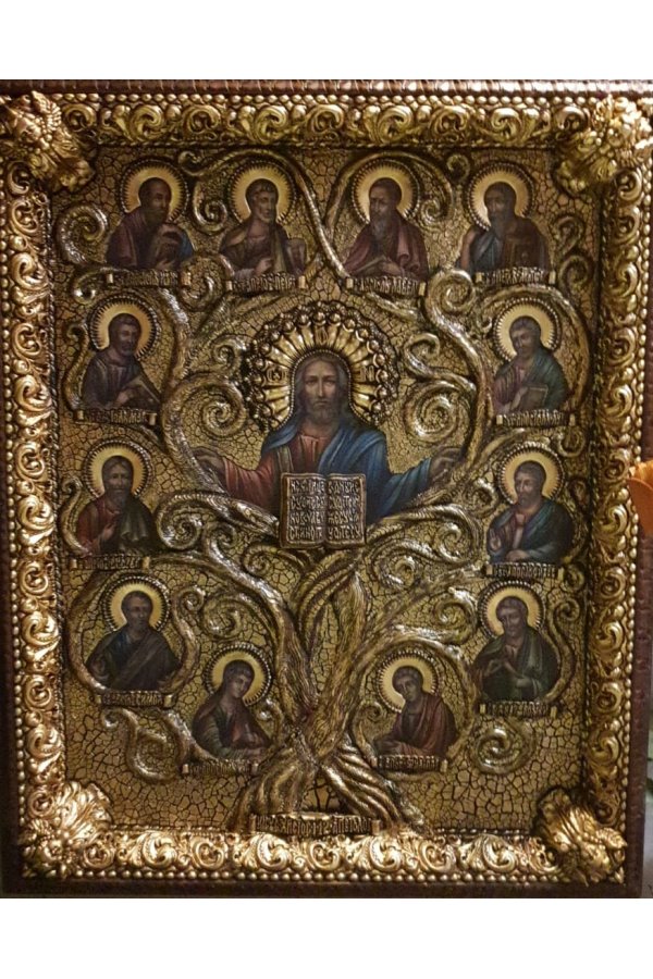Купить Икона рукописная Господь Иисус и двенадцать апостолов 70*90 ...