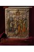 Икона семейная Сергий Радонежский, Георгий Победоносец, Артемий Антиохийский, Наталья Никомидийская (50*40 см), арт Ре-389