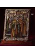 Икона семейная Сергий Радонежский, Сергий Сребрянский, Юлия Карфагенская, Людмила Чешская (50*40 см), арт Ре-386