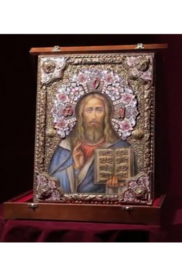 Икона Спаситель перегородчатая эмаль 50*40 см арт Ре-388