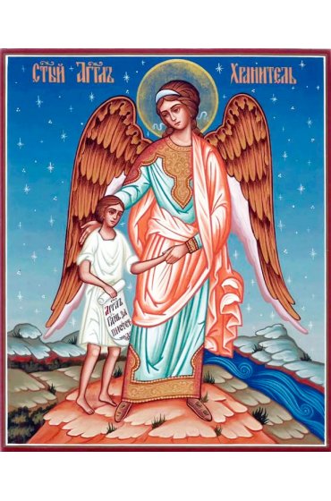 Икона Ангел Хранитель писаная, арт ИР-0027