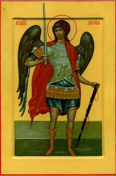 Икона Михаил Архангел писаная, арт ИР-0671