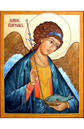 Икона Рафаил Архангел писаная, арт ИР-0678