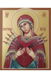 Икона Семистрельная Божья Матерь писаная, арт ИР-1464