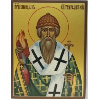 Икона Спиридон Тримифунтский 10 на 13 рукописная, арт ИРГ-955