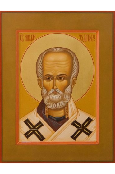 Икона Николай Чудотворец Святитель писаная, арт ИР-0056