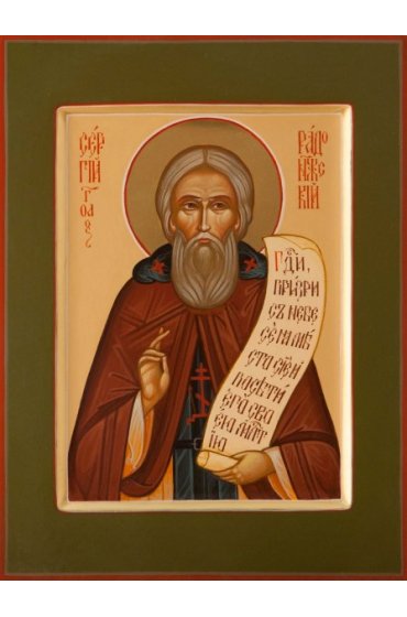 Икона Сергий Радонежский писаная, арт ИР-0177