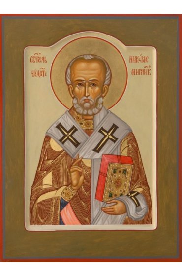 Икона Николай Чудотворец Мирликийский писаная, арт ИР-0376