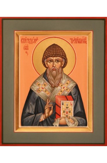 Икона Спиридон Тримифунтский Чудотворец писаная, арт ИР-0542