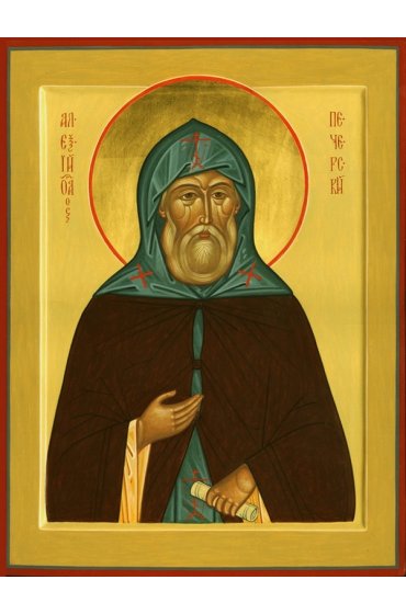 Икона Алексий Печерский Затворник писаная, арт ИР-1361