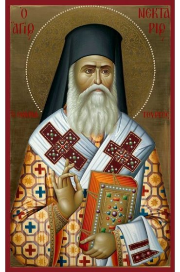Икона Нектарий Эгинский Чудотворец писаная, арт ИР-1391