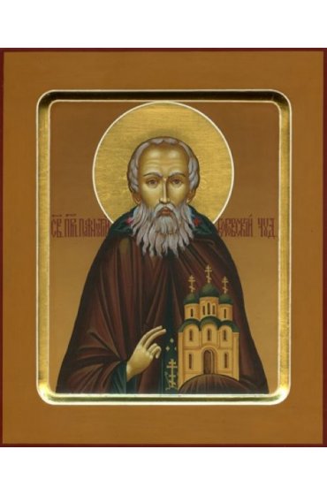 Икона Пафнутий Боровский Чудотворец писаная, арт ИР-1396
