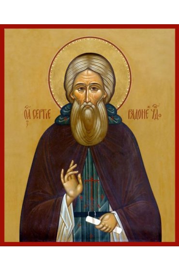 Икона Сергий Радонежский писаная, арт ИР-1404