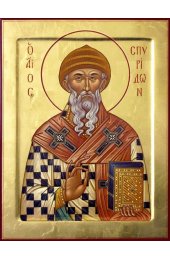 Икона Спиридон Тримифунтский Чудотворец писаная, арт ИР-1411