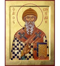 Икона Спиридон Тримифунтский Чудотворец писаная, арт ИР-1411