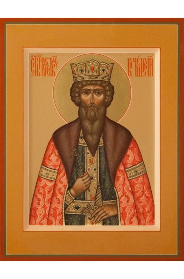 Икона Вячеслав Чешский писаная, арт ИР-0024