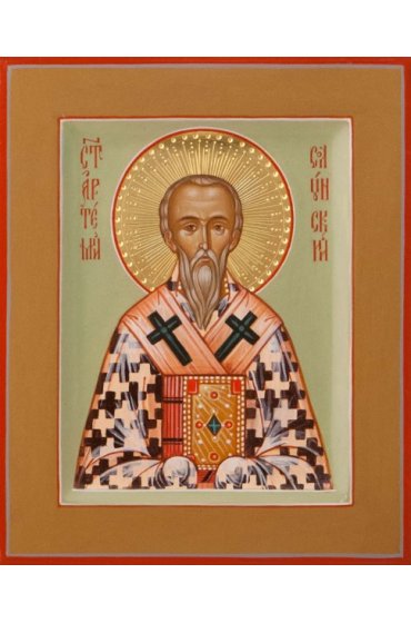 Икона Артемий Солунский Святитель писаная, арт ИР-0108