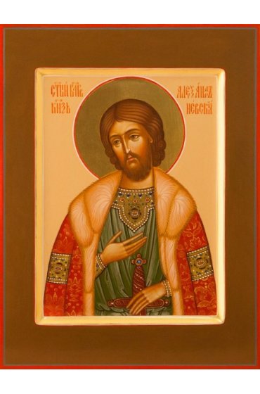Икона Александр Невский писаная, арт ИР-0164