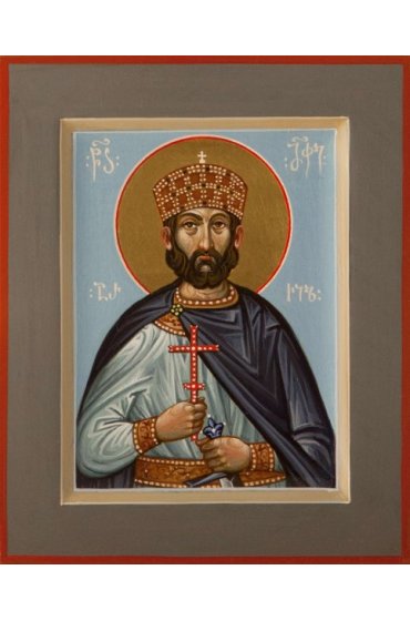 Икона Арчил царь Грузинский Мученик писаная, арт ИР-0196