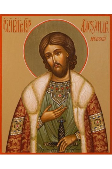 Икона Александр Невский писаная, арт ИР-0273