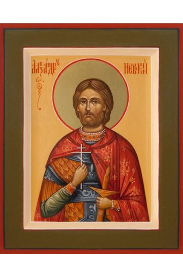 Икона Александр Невский писаная, арт ИР-0333