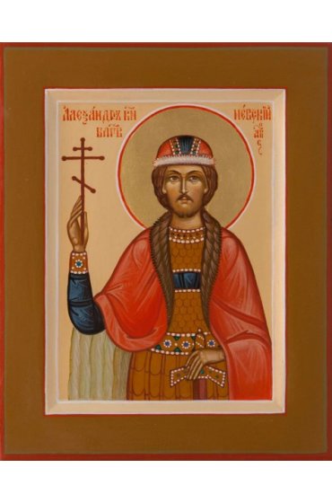 Икона Александр Невский писаная, арт ИР-0373