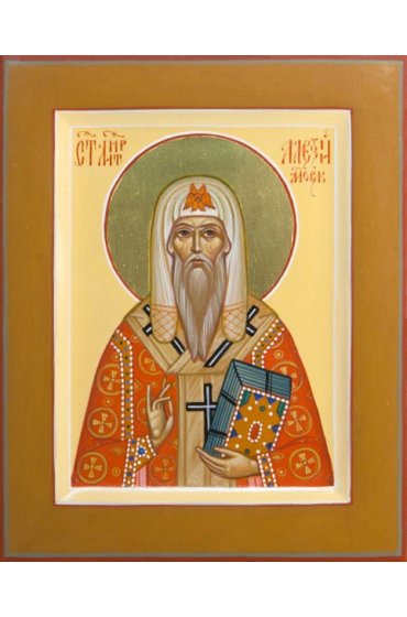 Икона Алексий митрополит Московский писаная, арт ИР-0395