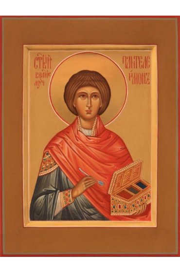 Икона Пантелеимон Целитель писаная, арт ИР-0569
