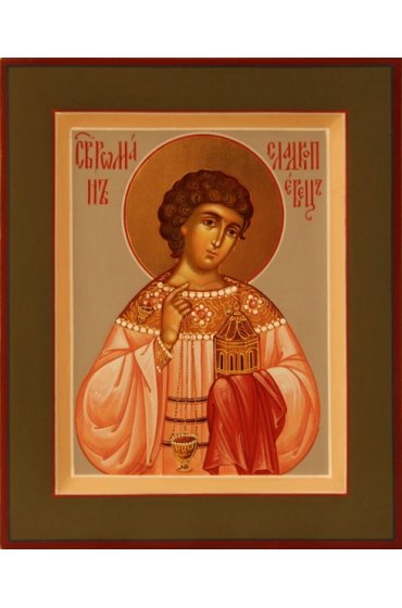 Икона Роман Сладкопевец писаная, арт ИР-0594