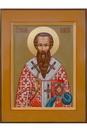 Икона Василий Великий писаная, арт ИР-0606