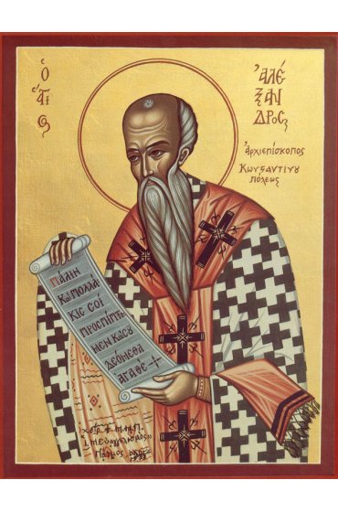 Икона Александр Константинопольский писаная, арт ИР-0846