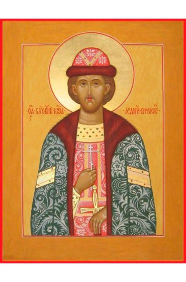 Икона Андрей Боголюбский писаная, арт ИР-0889