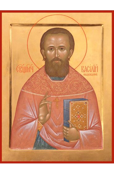 Икона Василий Кемский писаная, арт ИР-0973