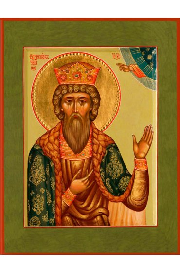 Икона Вячеслав Чешский писаная, арт ИР-1006