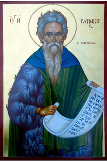 Икона Кириак Палестинский Отшельник писаная, арт ИР-1106