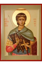 Икона Меркурий Смоленский писаная, арт ИР-1131