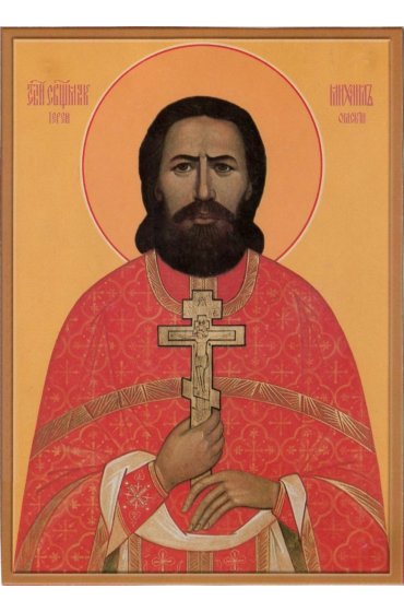 Икона Михаил Омский Пятаев писаная, арт ИР-1134