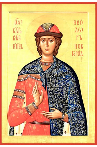 Икона Феодор Новгородский Благоверный князь писаная, арт ИР-1213