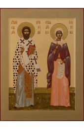 Икона Киприан и Устинья писаная, арт ИР-0026