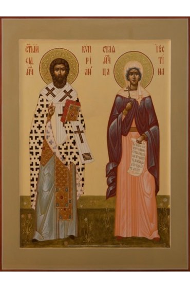 Икона Киприан и Устинья писаная, арт ИР-0026