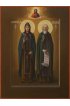 Икона Сергий Шухтомский и Сергий Радонежский писаная, арт ИР-0294