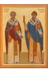 Икона Николай Чудотворец и Спиридон Тримифунтский писаная, арт ИР-0349