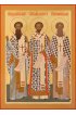 Икона Василий Великий, Иоанн Златоуст и Григорий Богослов писаная, арт ИР-0354