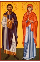 Икона Адриан и Наталия Никомидийские писаная, арт ИР-1344
