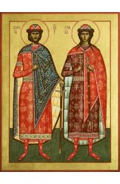 Икона Борис и Глеб Благоверные Князья писаная, арт ИР-1345